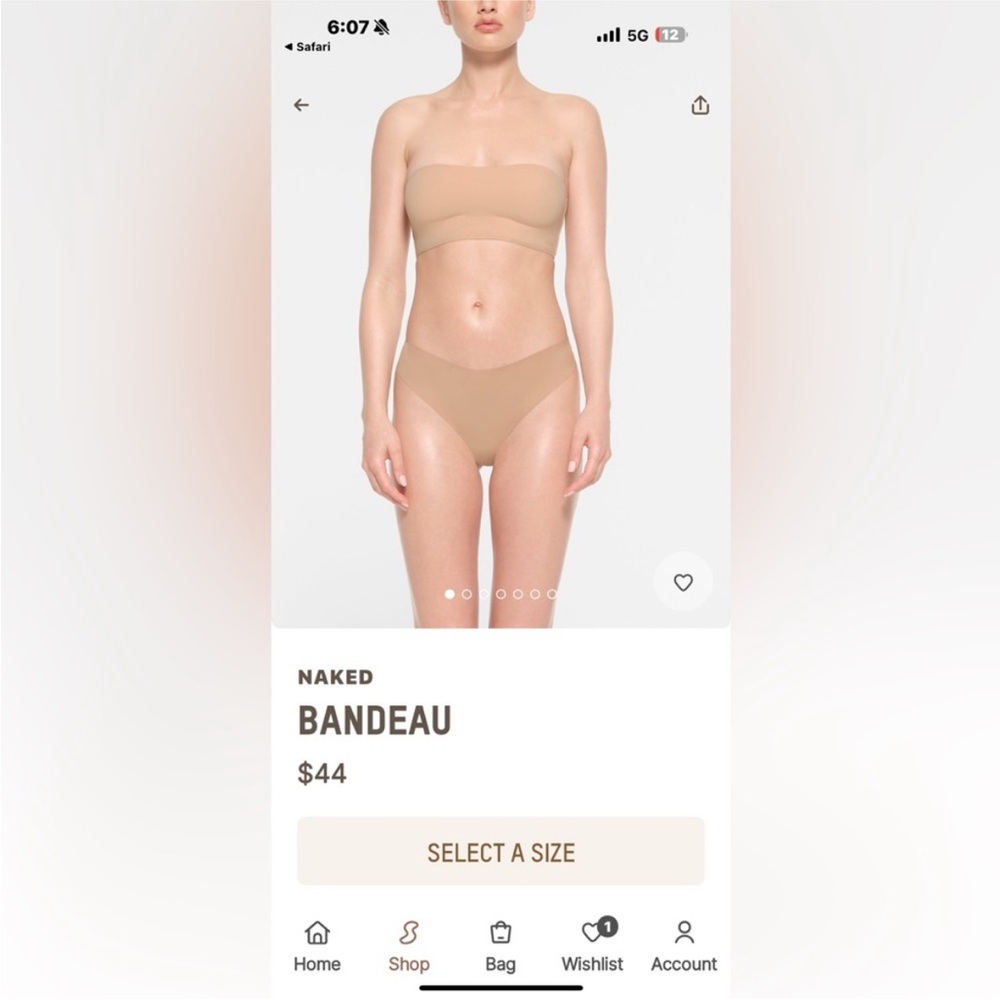 Skims Naked Bandeau Bra Mica Size XS NWT‎ - Picture 11 of 11